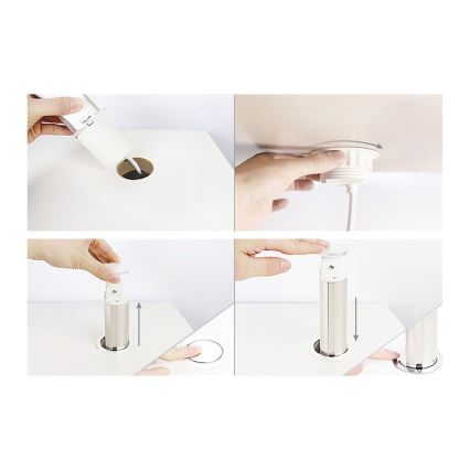 Přípojný zásuvkový sloupek pro desku stolu 2x230V + USB-A + USB-C