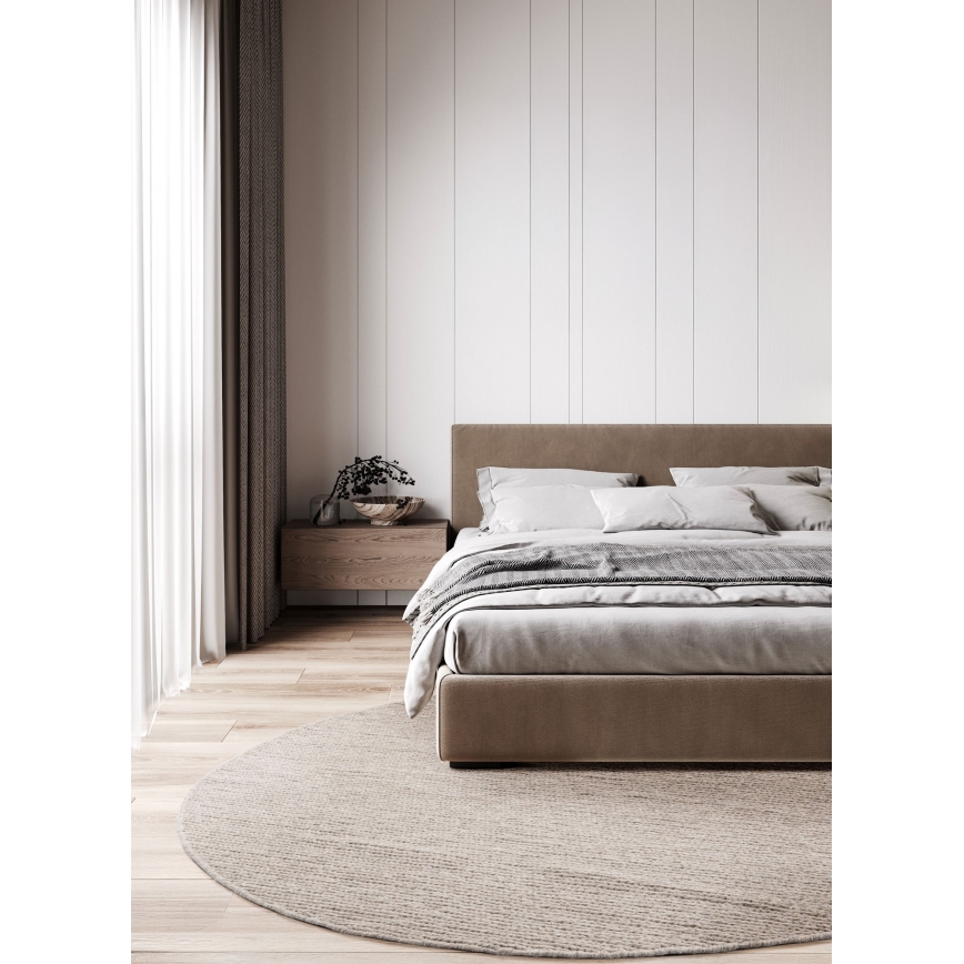 Přírodní kulatý koberec FIR WOOL 160 cm 2600 g/m2 béžová