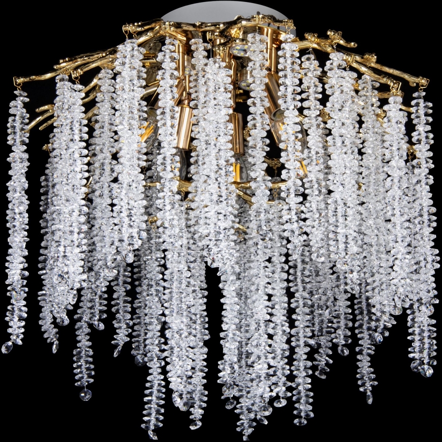Přisazený lustr 6xE14/60W/230V + 3xLED/3W pr. 54 cm zlatá