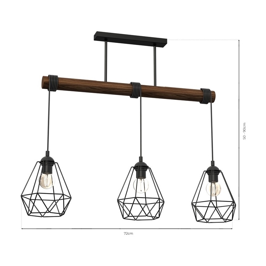 Přisazený lustr ACERO 3xE27/60W/230V