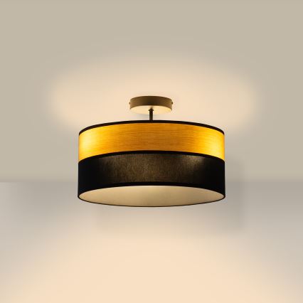 Přisazený lustr ALBA 3xE27/15W/230V pr. 40 cm černá/hnědá