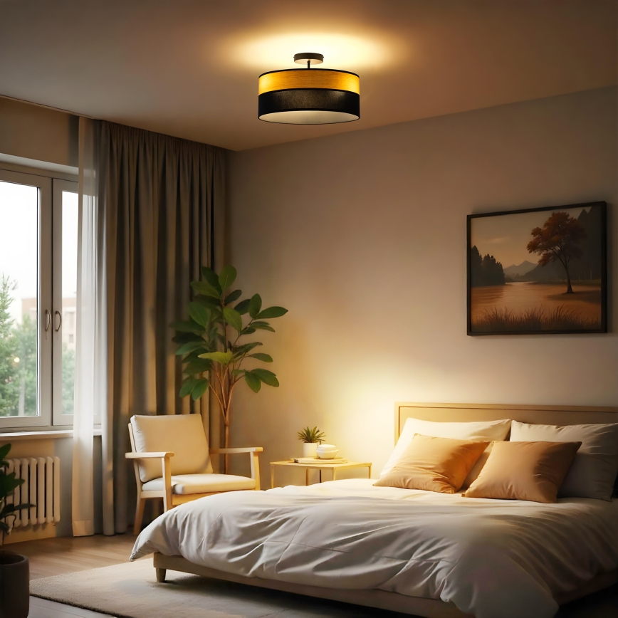 Přisazený lustr ALBA 3xE27/15W/230V pr. 40 cm černá/hnědá