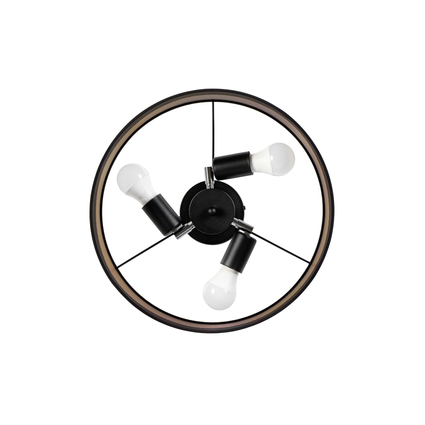 Přisazený lustr ALBA 3xE27/15W/230V pr. 40 cm černá/hnědá