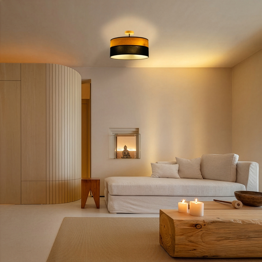 Přisazený lustr ALBA 3xE27/15W/230V pr. 40 cm černá/hnědá