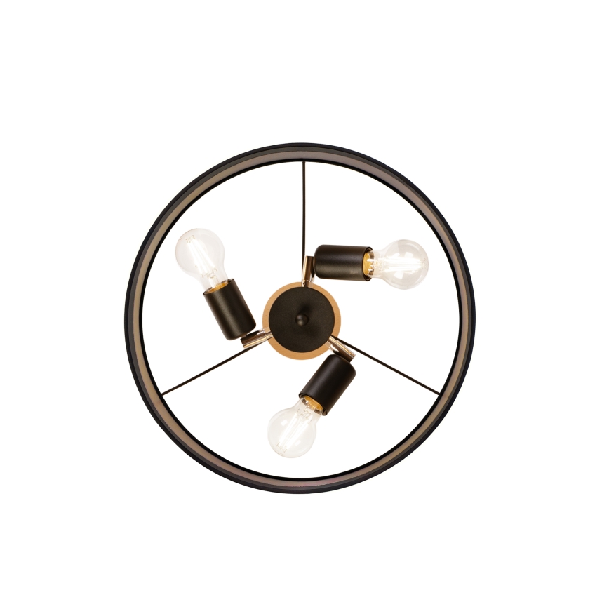 Přisazený lustr ALBA 3xE27/15W/230V pr. 40 cm černá/hnědá