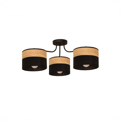 Přisazený lustr ALBA 3xE27/15W/230V pr. 66 cm černá/hnědá