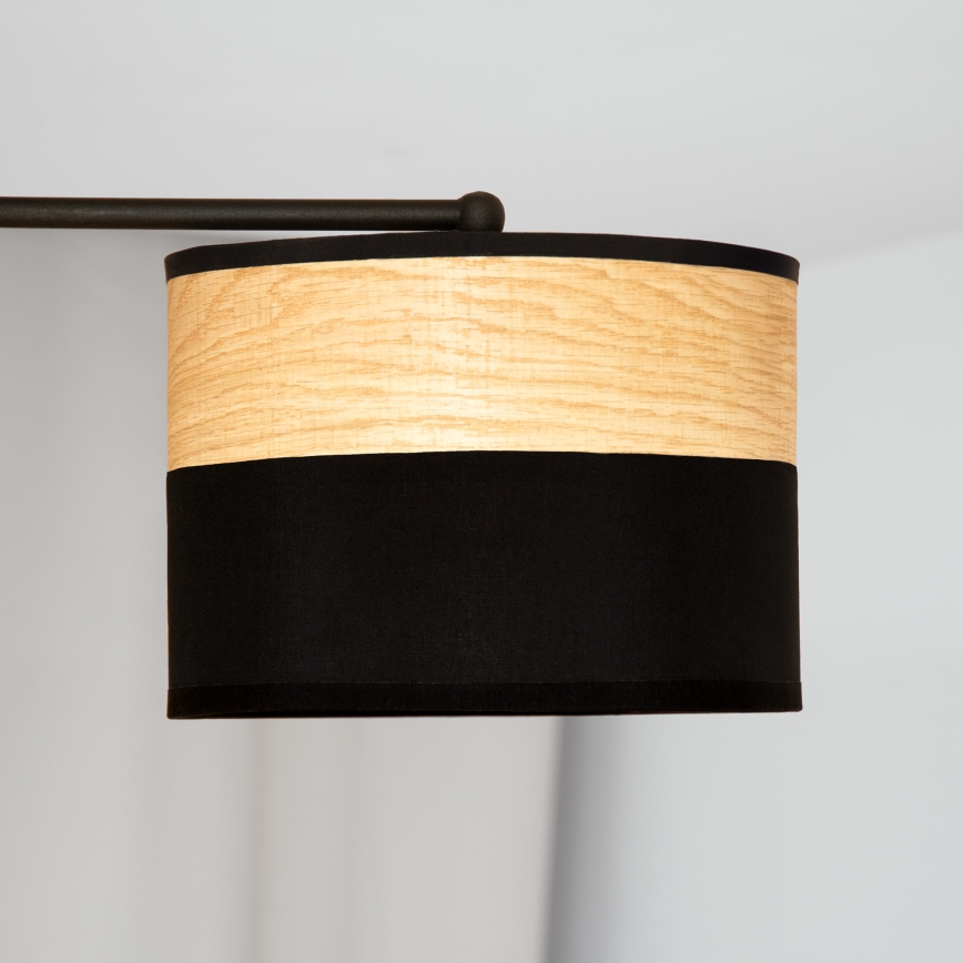 Přisazený lustr ALBA 3xE27/15W/230V pr. 66 cm černá/hnědá