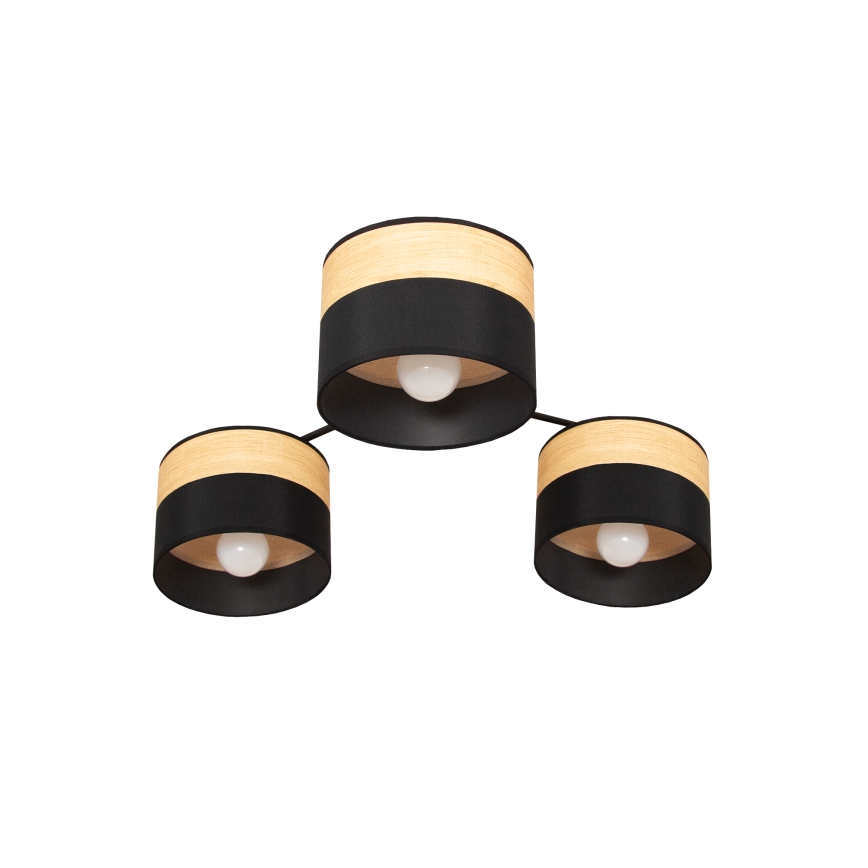 Přisazený lustr ALBA 3xE27/15W/230V pr. 66 cm černá/hnědá