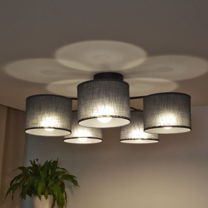 Přisazený lustr ALBA 5xE27/15W/230V šedá