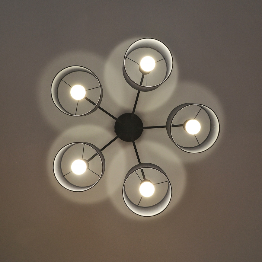 Přisazený lustr ALBA 5xE27/15W/230V šedá