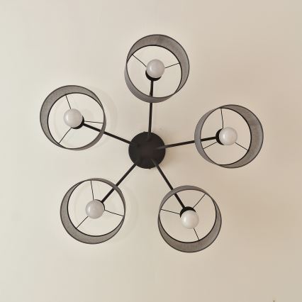 Přisazený lustr ALBA 5xE27/15W/230V šedá
