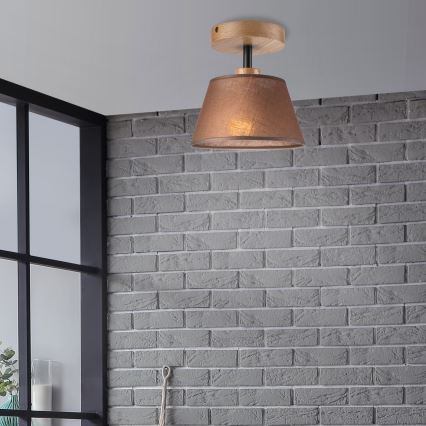 Přisazený lustr ANTONIO 1xE14/40W/230V hnědá/dub