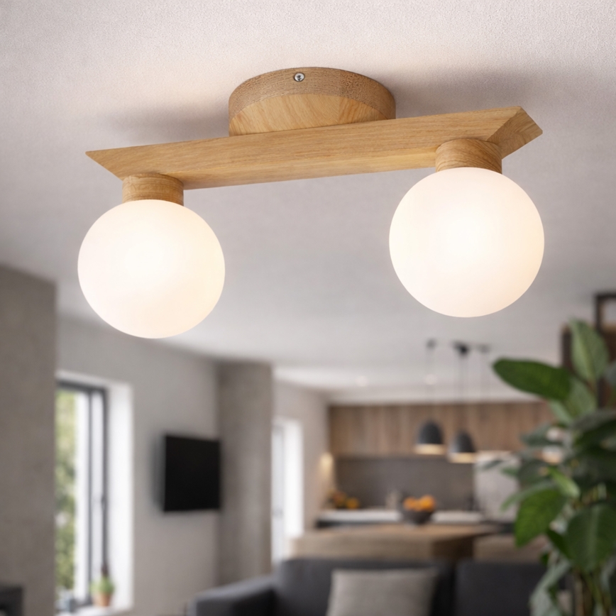 Přisazený lustr ANTONIO 2xG9/5W/230V dub/bílá