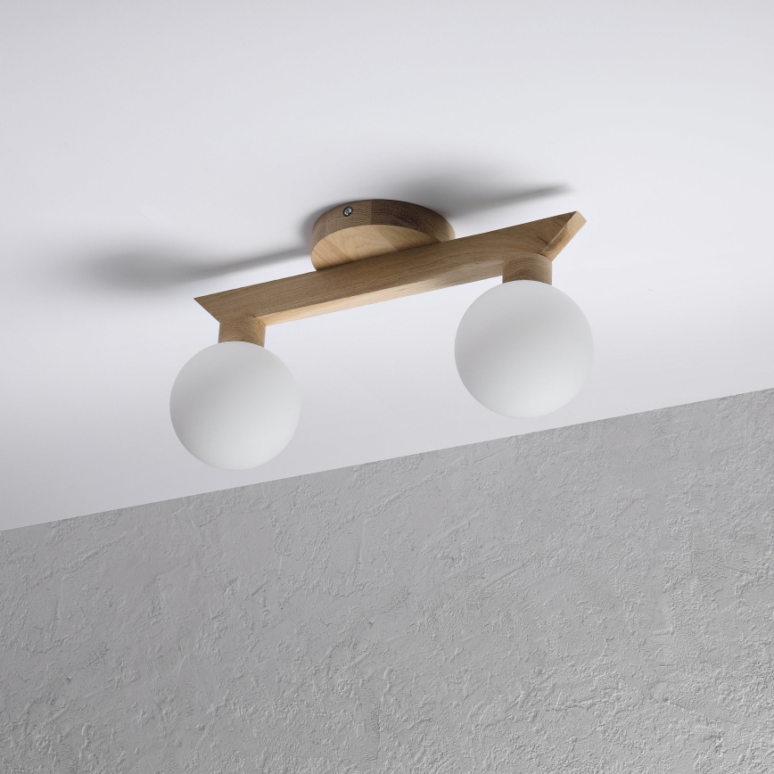 Přisazený lustr ANTONIO 2xG9/5W/230V dub/bílá