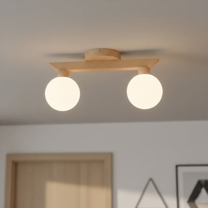 Přisazený lustr ANTONIO 2xG9/5W/230V dub/bílá