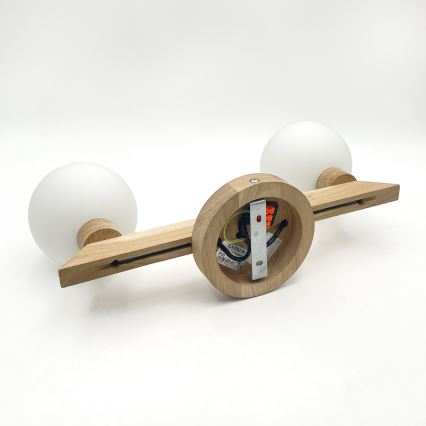 Přisazený lustr ANTONIO 2xG9/5W/230V dub/bílá