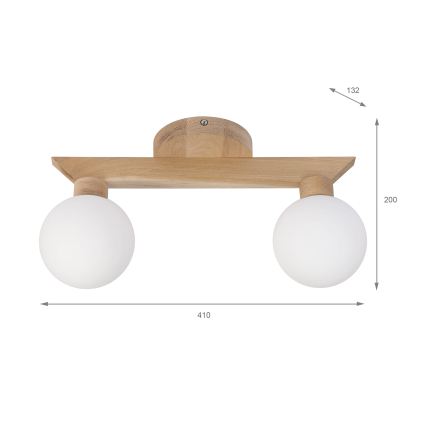 Přisazený lustr ANTONIO 2xG9/5W/230V dub/bílá