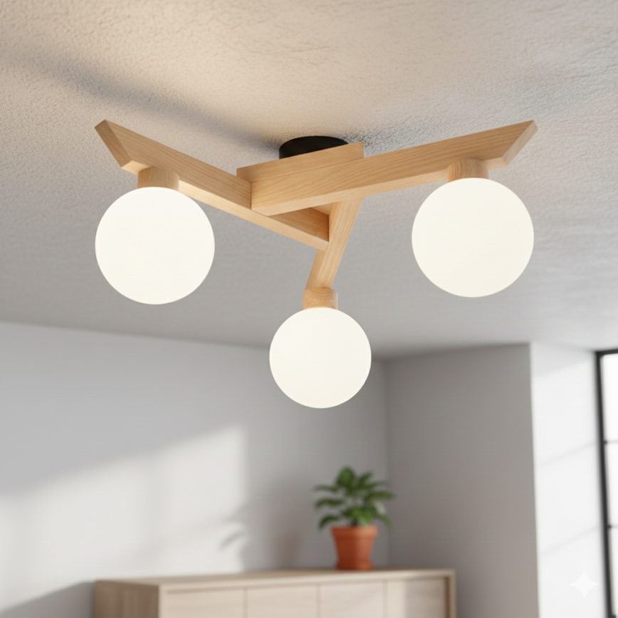 Přisazený lustr ANTONIO 3xG9/5W/230V dub/bílá