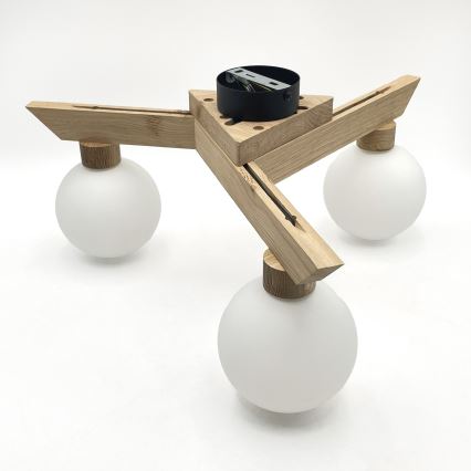 Přisazený lustr ANTONIO 3xG9/5W/230V dub/bílá