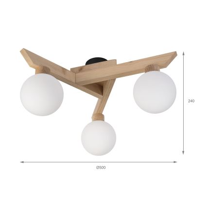 Přisazený lustr ANTONIO 3xG9/5W/230V dub/bílá