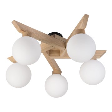 Přisazený lustr ANTONIO 5xG9/5W/230V dub/bílá