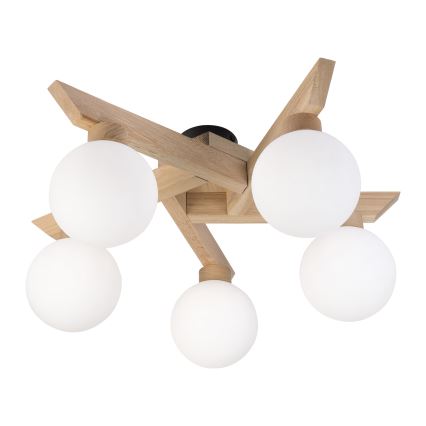 Přisazený lustr ANTONIO 5xG9/5W/230V dub/bílá