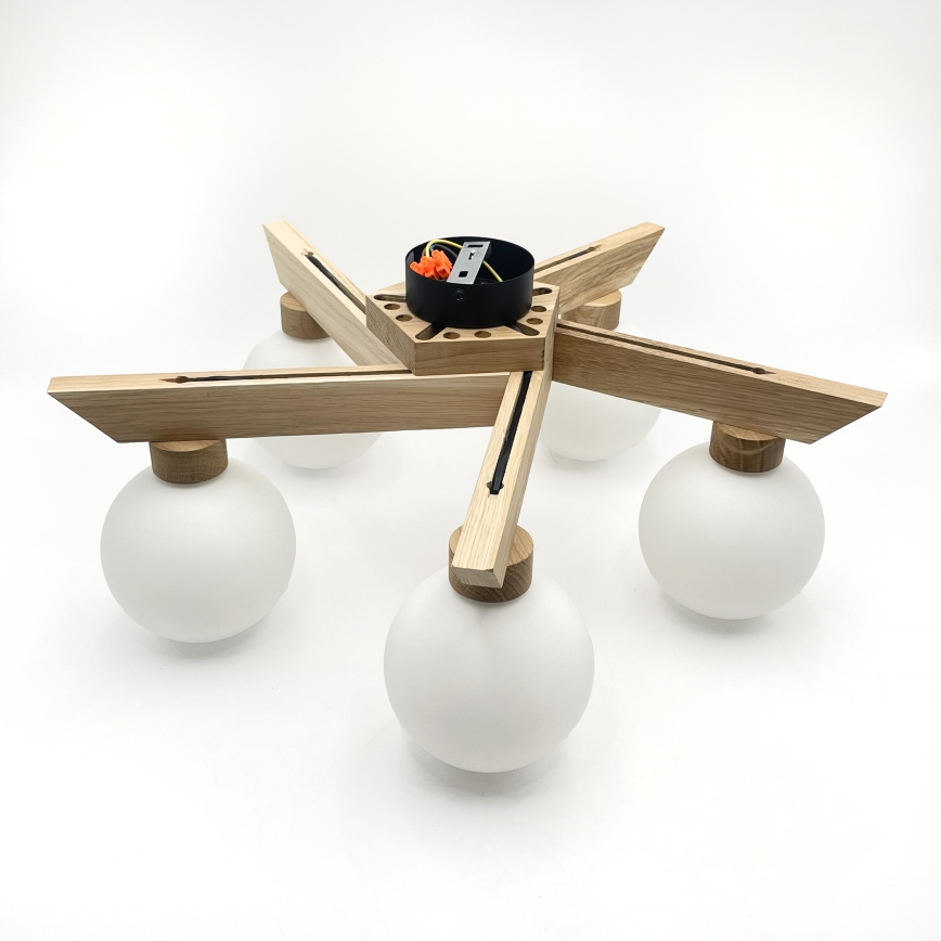 Přisazený lustr ANTONIO 5xG9/5W/230V dub/bílá