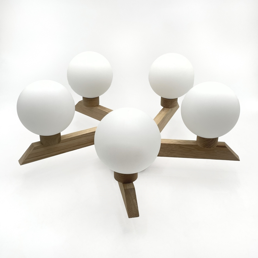 Přisazený lustr ANTONIO 5xG9/5W/230V dub/bílá