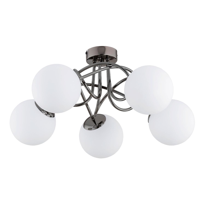 Přisazený lustr BANKO 5xE14/10W/230V černý lesklý chrom