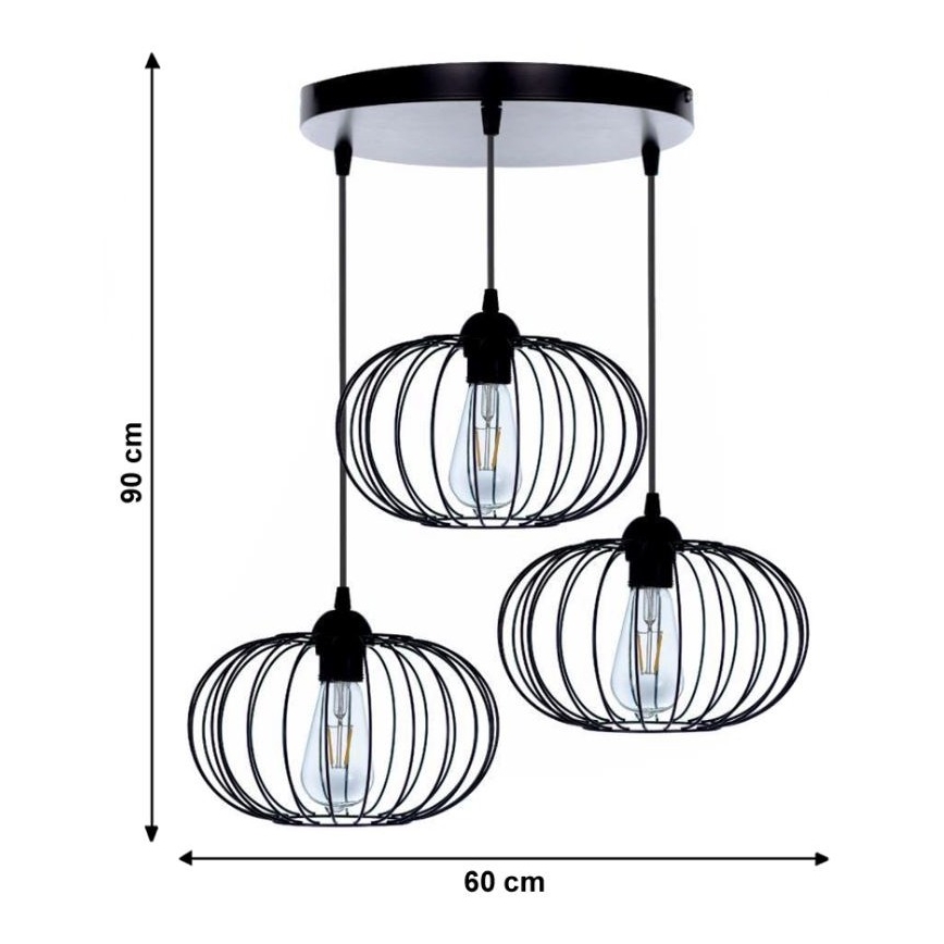 Přisazený lustr BOCCA 3xE27/60W/230V
