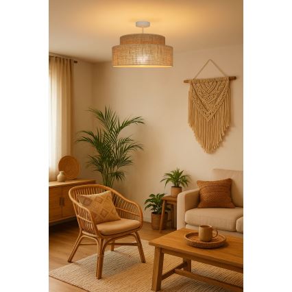 Přisazený lustr BOHO 1xE27/60W/230V béžová
