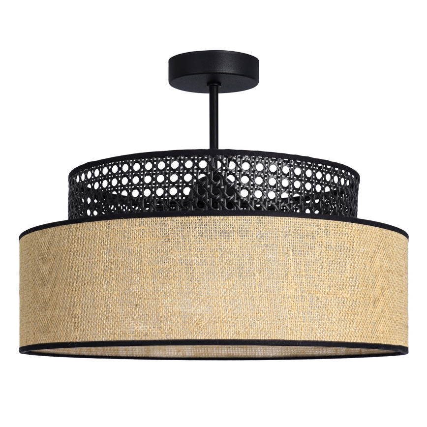 Přisazený lustr BOHO 1xE27/60W/230V černá/ratan
