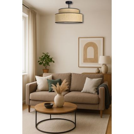 Přisazený lustr BOHO 1xE27/60W/230V pr. 40 cm béžová