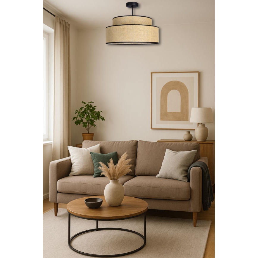 Přisazený lustr BOHO 1xE27/60W/230V pr. 40 cm béžová