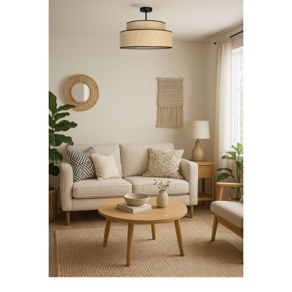 Přisazený lustr BOHO 1xE27/60W/230V pr. 40 cm béžová