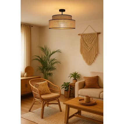 Přisazený lustr BOHO 1xE27/60W/230V pr. 40 cm béžová