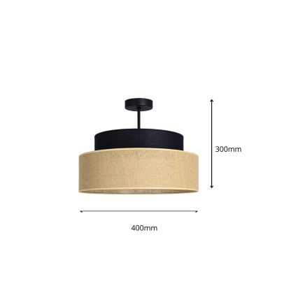 Přisazený lustr BOHO 1xE27/60W/230V pr. 40 cm černá/béžová