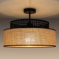 Přisazený lustr BOHO 1xE27/60W/230V pr. 40 cm černá/ratan