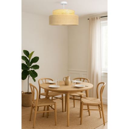 Přisazený lustr BOHO 1xE27/60W/230V pr. 40 cm ratan