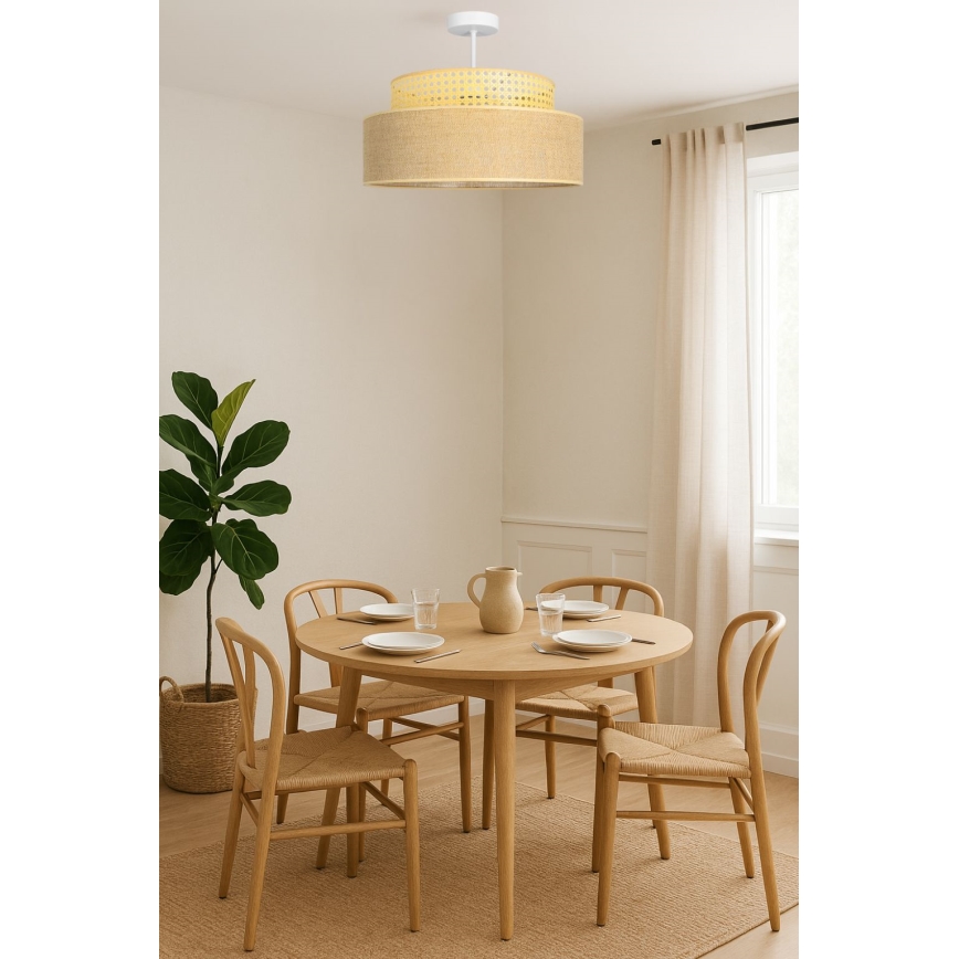 Přisazený lustr BOHO 1xE27/60W/230V pr. 40 cm ratan
