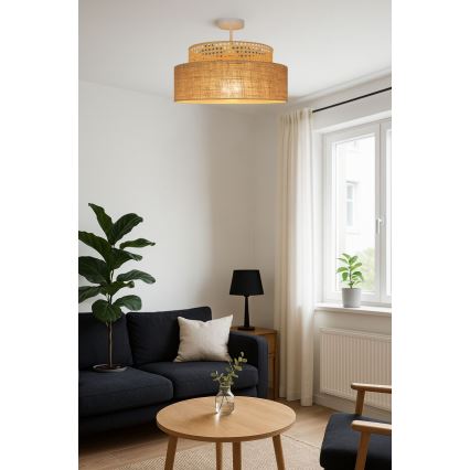 Přisazený lustr BOHO 1xE27/60W/230V pr. 40 cm ratan
