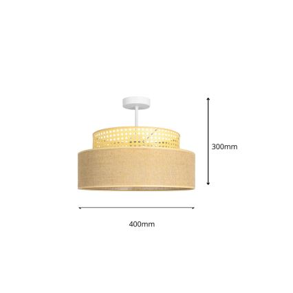 Přisazený lustr BOHO 1xE27/60W/230V pr. 40 cm ratan