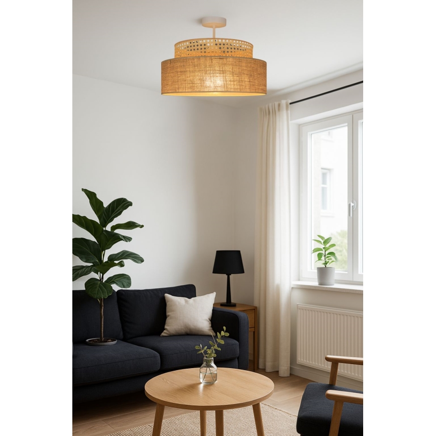 Přisazený lustr BOHO 1xE27/60W/230V ratan