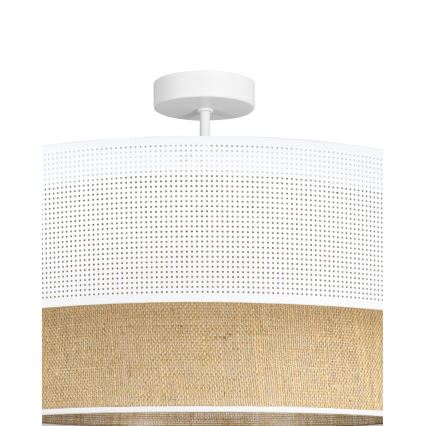 Přisazený lustr BORHO 1xE27/60W/230V pr. 40 cm bílá/juta