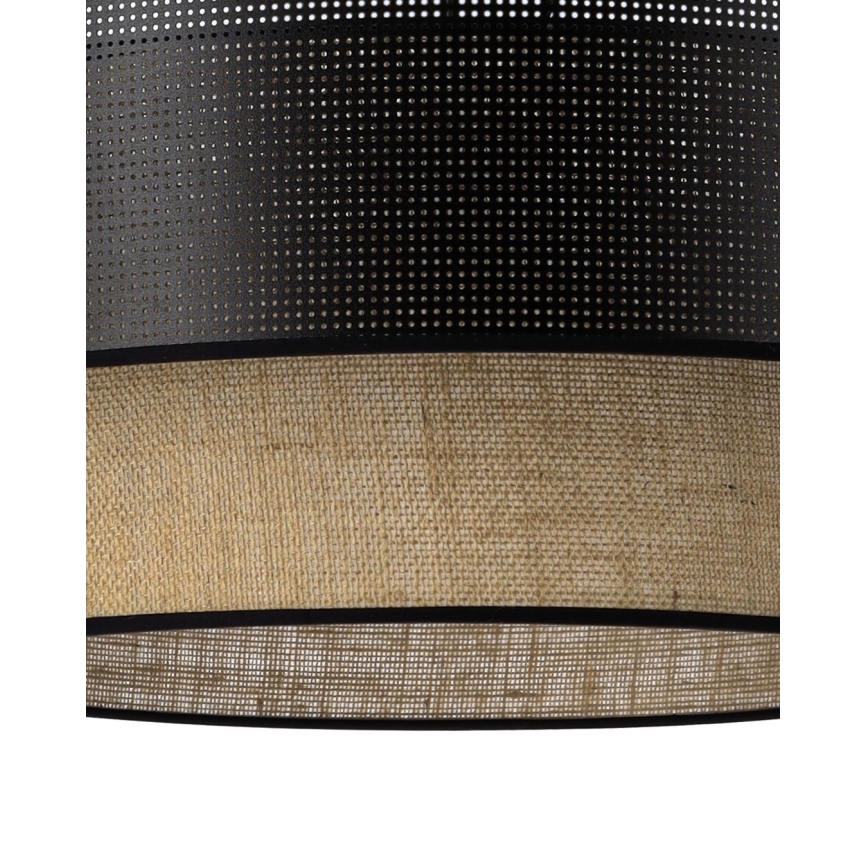 Přisazený lustr BORHO 1xE27/60W/230V pr. 50 cm černá/juta