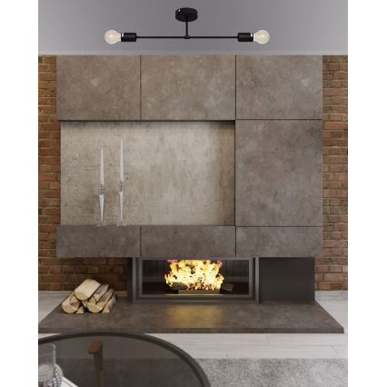 Přisazený lustr CAMBRIDGE 2xE27/15W/230V černá