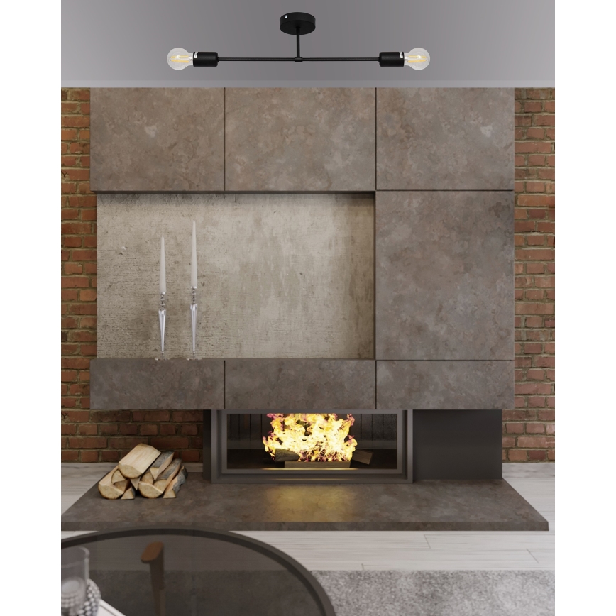 Přisazený lustr CAMBRIDGE 2xE27/15W/230V černá