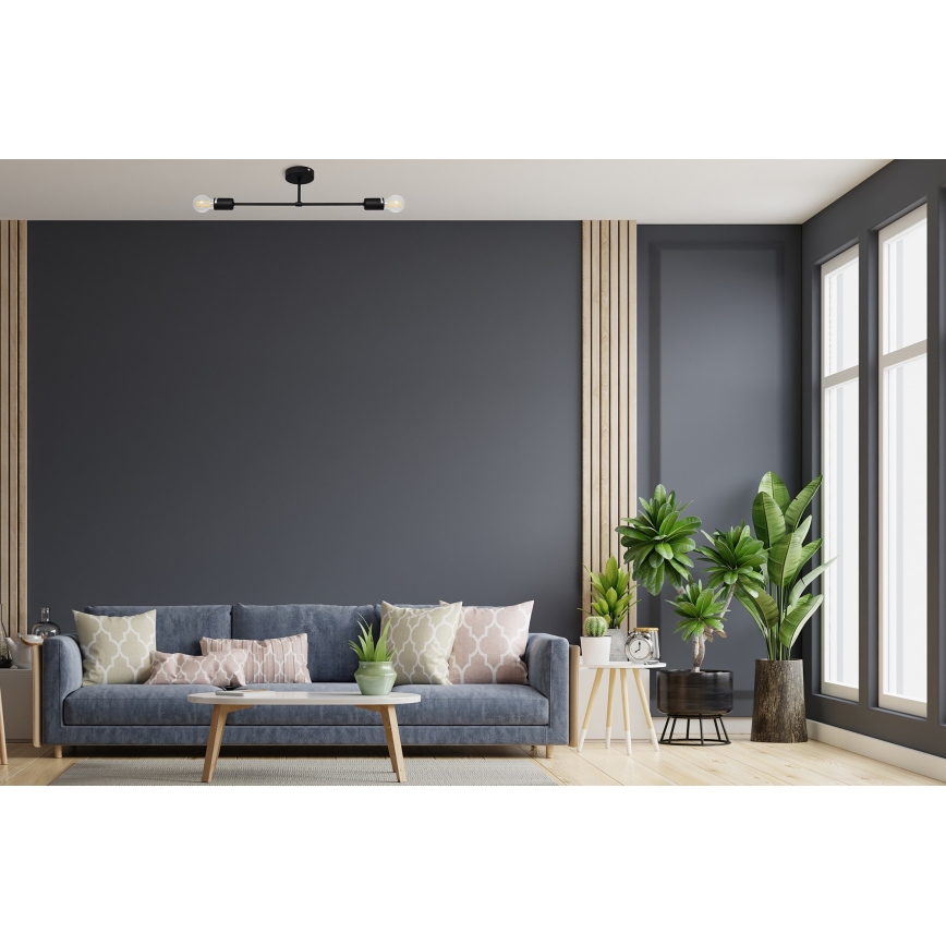Přisazený lustr CAMBRIDGE 2xE27/15W/230V černá