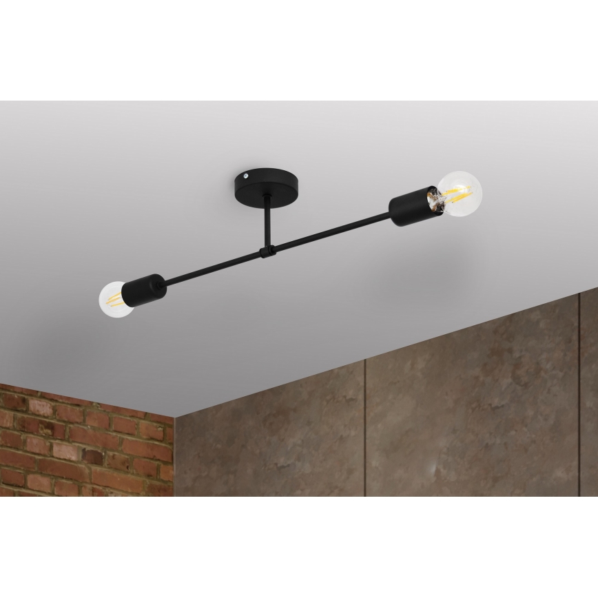 Přisazený lustr CAMBRIDGE 2xE27/15W/230V černá