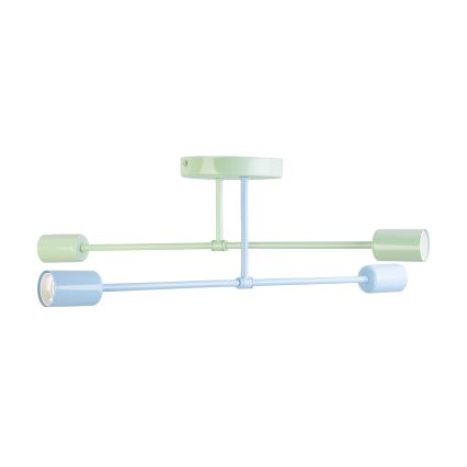 Přisazený lustr CAMBRIDGE 4xE27/15W/230V zelená/modrá